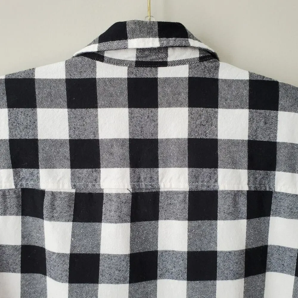J Crew Women Plaid Flannel Shacket Shirt Jacket M LumberJane Cabin Gorp Outdoors